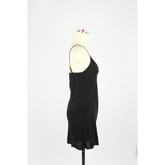 Aritzia WILFRED UNDER Secret Black Rayon Twill V-Neck Mini Slip Dress, Size S - Picture 2 of 15